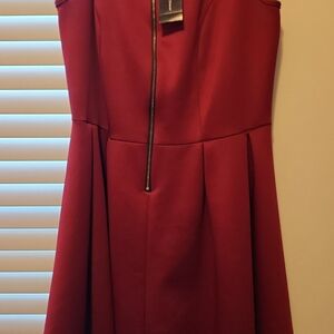 Elegant Red Ashley Stewart Strapless Dress